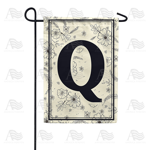 America Forever Flower Sketchings Monogram Garden Flag