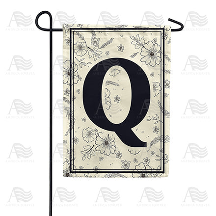 America Forever Flower Sketchings Monogram Garden Flag