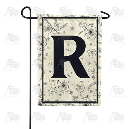 America Forever Flower Sketchings Monogram Garden Flag