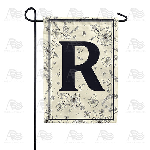 America Forever Flower Sketchings Monogram Garden Flag