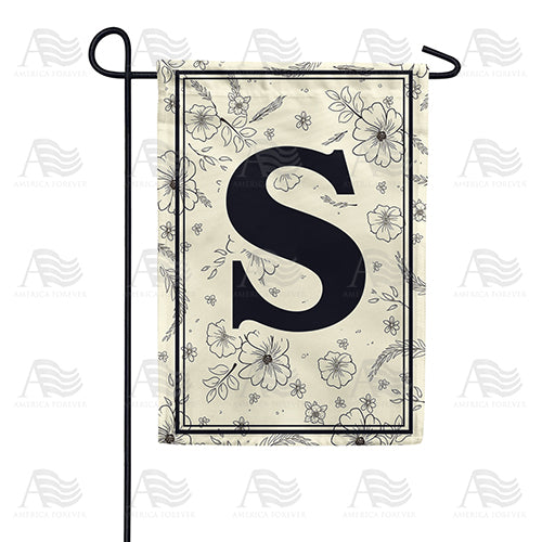America Forever Flower Sketchings Monogram Garden Flag
