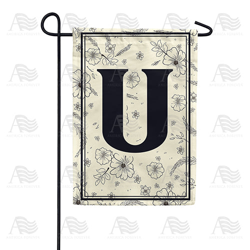 America Forever Flower Sketchings Monogram Garden Flag