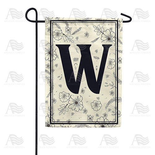 America Forever Flower Sketchings Monogram Garden Flag