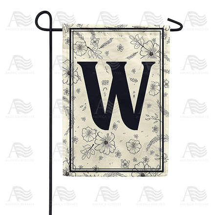 America Forever Flower Sketchings Monogram Garden Flag