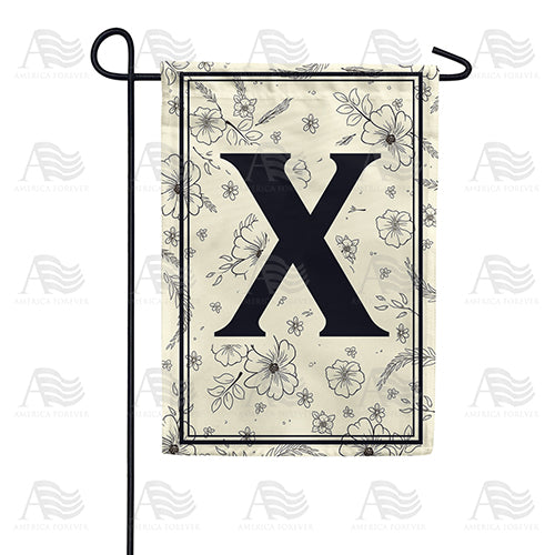 America Forever Flower Sketchings Monogram Garden Flag