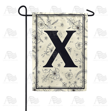 America Forever Flower Sketchings Monogram Garden Flag