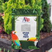 America Forever Personalized Tropical Birds Garden Flag