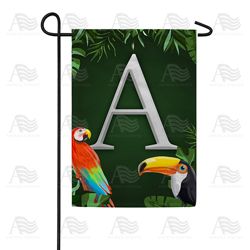 America Forever Tropical Birds Monogram Garden Flag