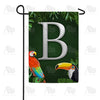 America Forever Tropical Birds Monogram Garden Flag
