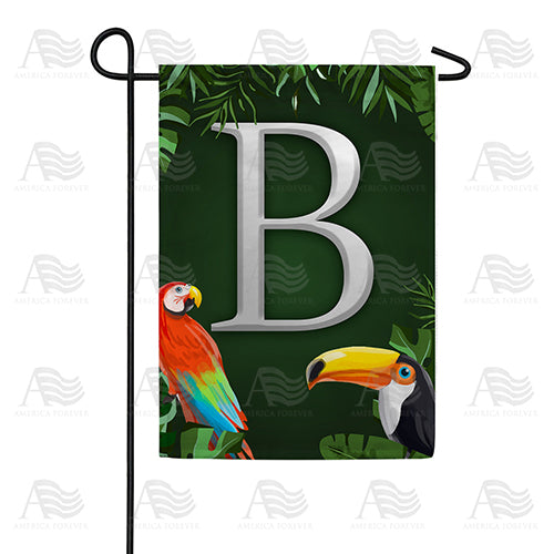 America Forever Tropical Birds Monogram Garden Flag