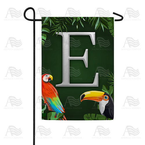 America Forever Tropical Birds Monogram Garden Flag