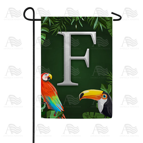America Forever Tropical Birds Monogram Garden Flag