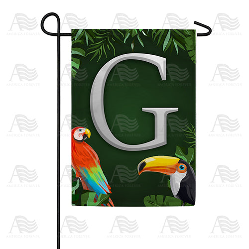 America Forever Tropical Birds Monogram Garden Flag