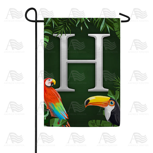 America Forever Tropical Birds Monogram Garden Flag