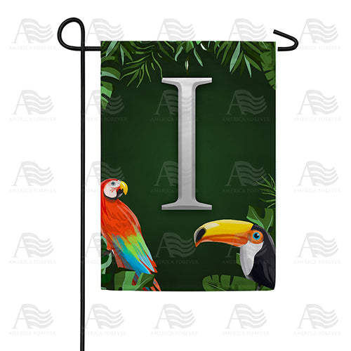America Forever Tropical Birds Monogram Garden Flag