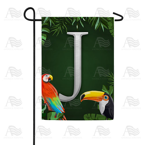 America Forever Tropical Birds Monogram Garden Flag