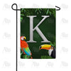 America Forever Tropical Birds Monogram Garden Flag