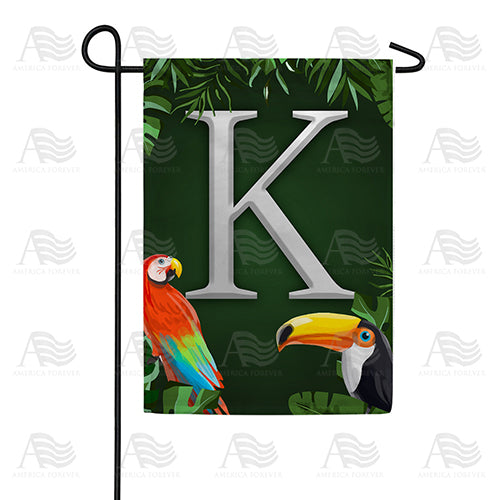 America Forever Tropical Birds Monogram Garden Flag