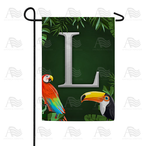America Forever Tropical Birds Monogram Garden Flag