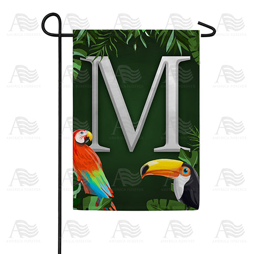 America Forever Tropical Birds Monogram Garden Flag