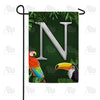 America Forever Tropical Birds Monogram Garden Flag