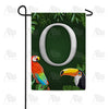 America Forever Tropical Birds Monogram Garden Flag