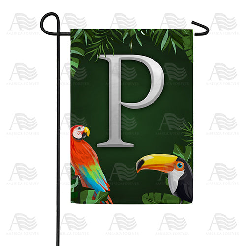 America Forever Tropical Birds Monogram Garden Flag