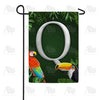 America Forever Tropical Birds Monogram Garden Flag