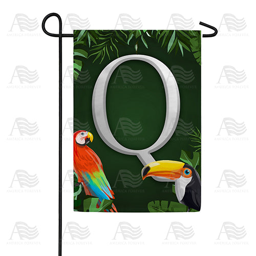America Forever Tropical Birds Monogram Garden Flag