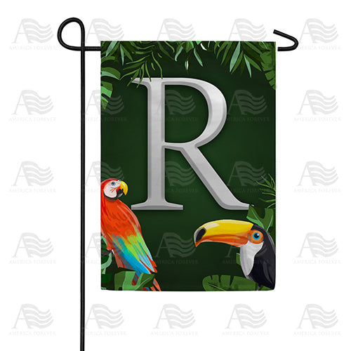 America Forever Tropical Birds Monogram Garden Flag