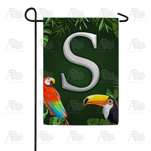 America Forever Tropical Birds Monogram Garden Flag