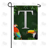 America Forever Tropical Birds Monogram Garden Flag