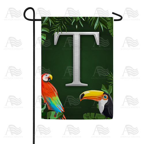 America Forever Tropical Birds Monogram Garden Flag