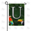 America Forever Tropical Birds Monogram Garden Flag