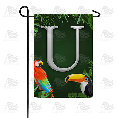 America Forever Tropical Birds Monogram Garden Flag