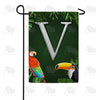 America Forever Tropical Birds Monogram Garden Flag