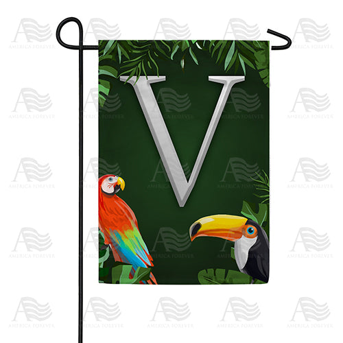 America Forever Tropical Birds Monogram Garden Flag