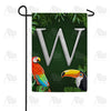 America Forever Tropical Birds Monogram Garden Flag