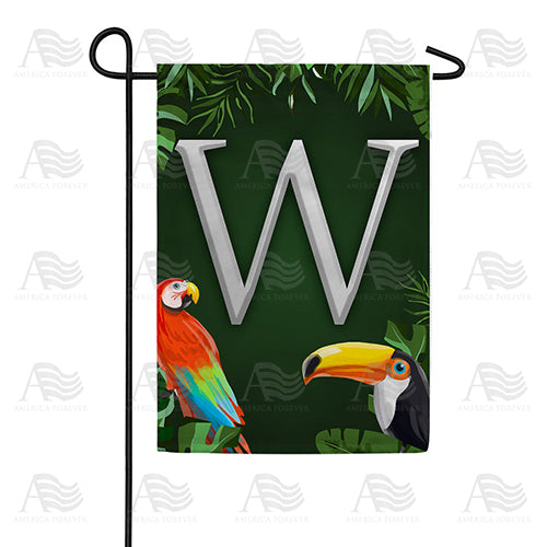 America Forever Tropical Birds Monogram Garden Flag