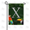 America Forever Tropical Birds Monogram Garden Flag