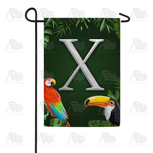 America Forever Tropical Birds Monogram Garden Flag