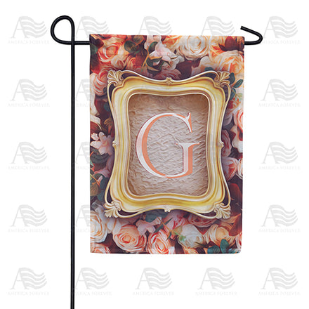 America Forever Antique Gold Frame Monogram Garden Flag