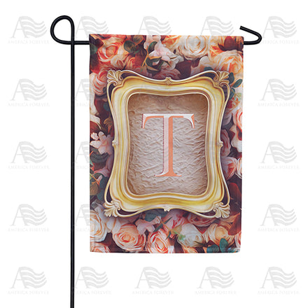 America Forever Antique Gold Frame Monogram Garden Flag
