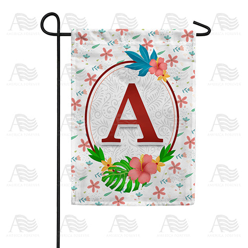 America Forever Periwinkle Petals Monogram Garden Flag