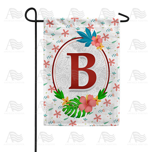 America Forever Periwinkle Petals Monogram Garden Flag