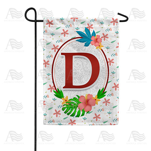 America Forever Periwinkle Petals Monogram Garden Flag