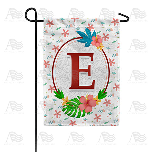 America Forever Periwinkle Petals Monogram Garden Flag