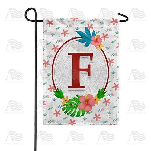 America Forever Periwinkle Petals Monogram Garden Flag