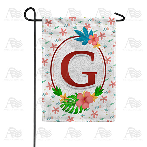 America Forever Periwinkle Petals Monogram Garden Flag
