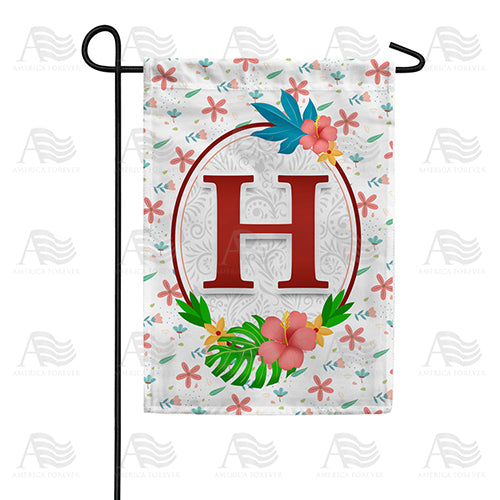 America Forever Periwinkle Petals Monogram Garden Flag